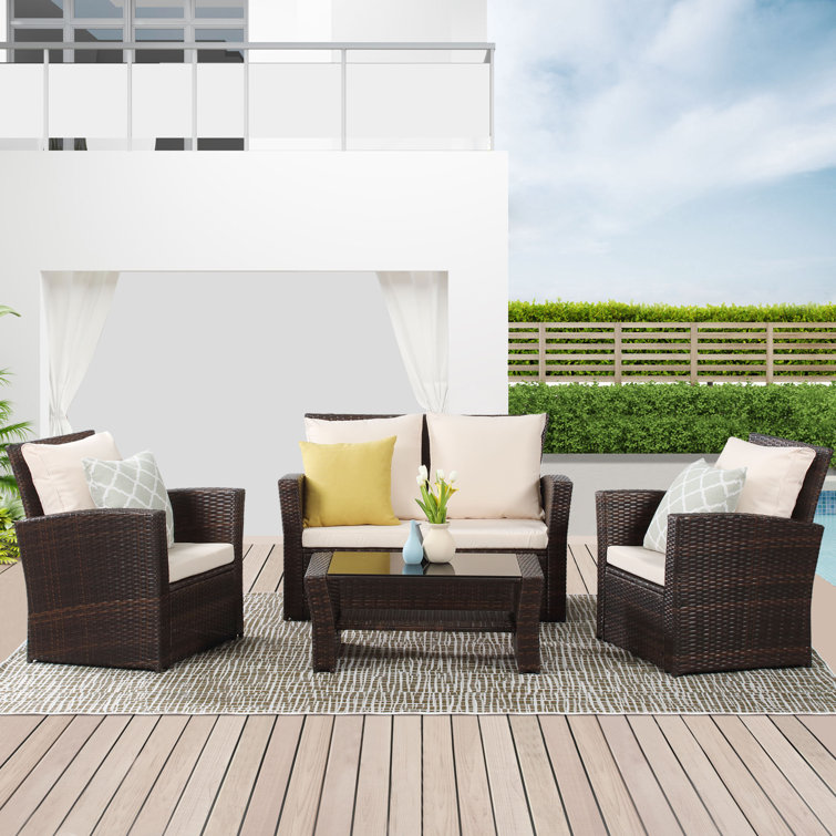 Rattan discount garden sofa